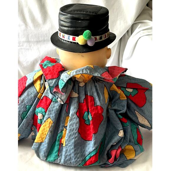 Vintage Clown Emmett Kelly Shelf-Chair Sitter-Sad Hobo-Wood Base-Large 27" Tall - Picture 3 of 9